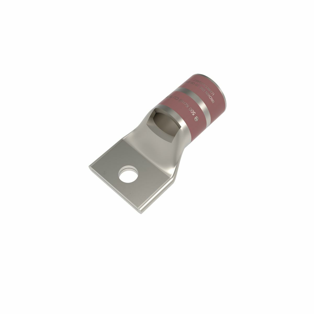 500 kcmil CU, One Hole, 5/8 Stud Size, Standard Barrel, Inspection Window, Internal Chamfer, Tin Plated, UL/CSA 90? Up to 35kV, BROWN Color Code, 20 or 299 Die Index.
