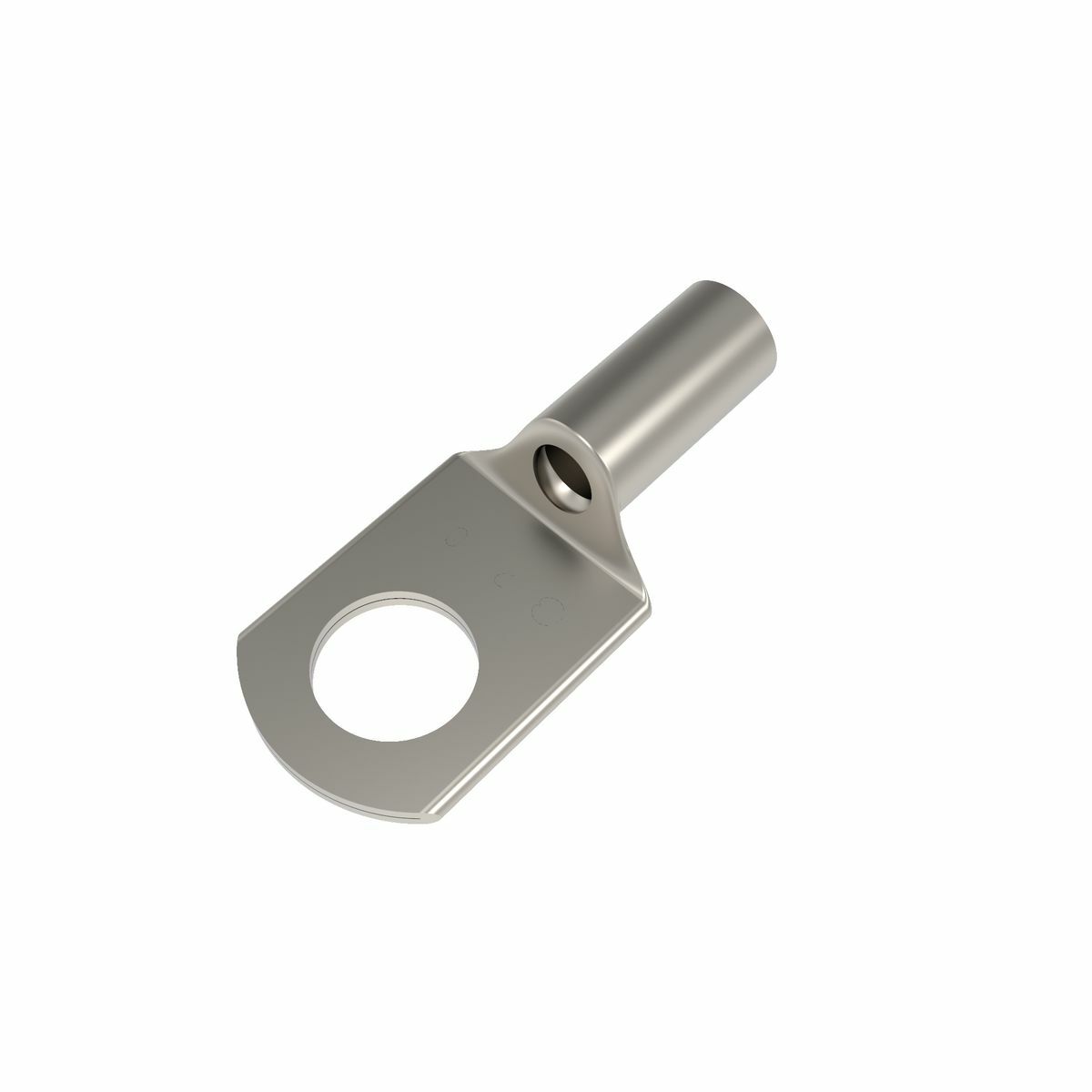 Copper Compression Lug, 1 Hole w/ Inspection Window, 14-10 AWG/12-10 AWG, 1/4" Stud, Short Barrel, Tin Plated,Wire strip length:7/16".