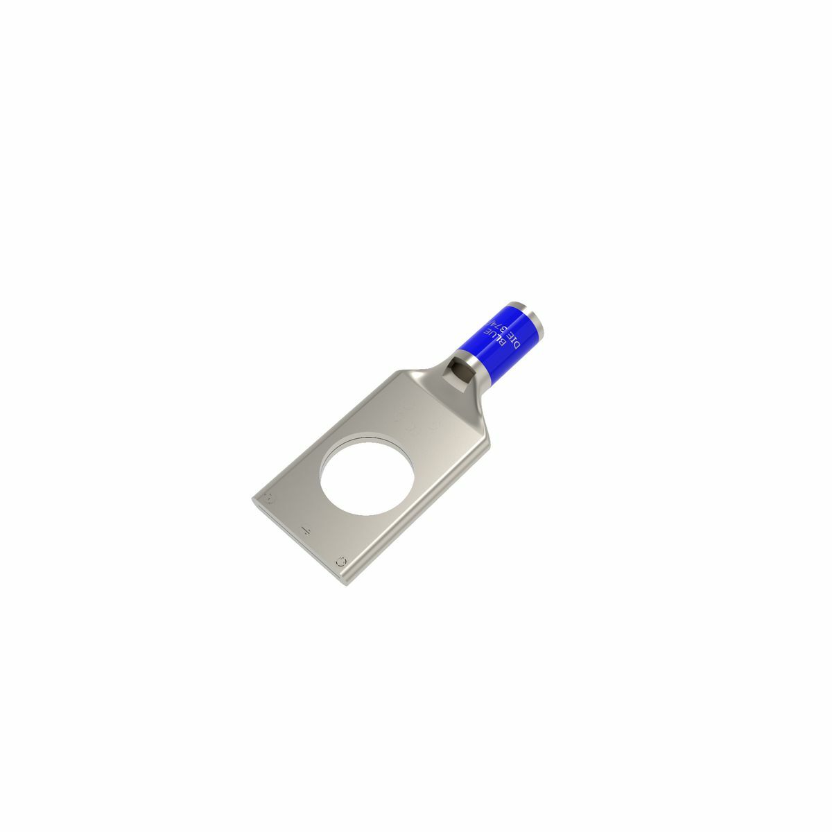 6 AWG CU, One Hole, #8-#10 Stud Size, Standard Barrel, Inspection Window, Internal Chamfer, Tin Plated, UL/CSA 90? Up to 35kV, BLUE Color Code, 7 or 374 Die Index.
