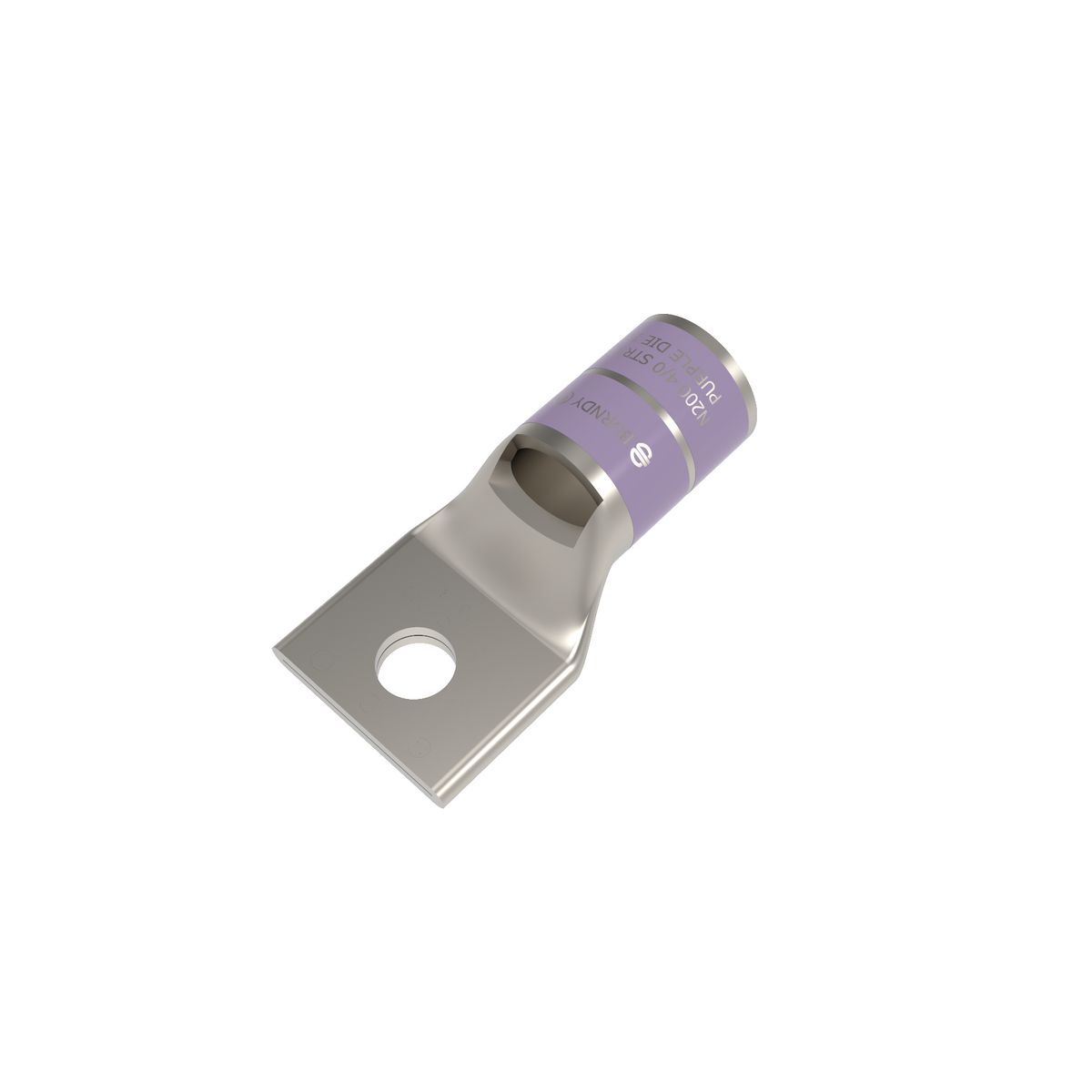 4/0 AWG CU, One Hole, 5/16 Stud Size, Standard Barrel, Inspection Window, Internal Chamfer, Tin Plated, UL/CSA 90? Up to 35kV, PURPLE Color Code, 15 Die Index.