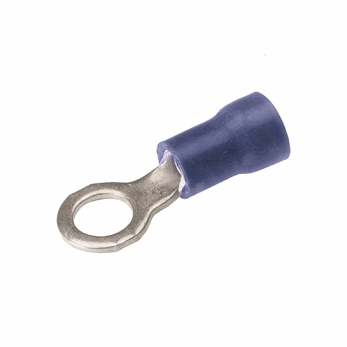 Copper Terminal, Ring Tongue, 16-14 AWG, 1/4" Stud, Vinyl Insulated, Tin Plated.