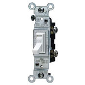 15 Amp, 120 Volt, Toggle Framed Single-Pole AC Quiet Switch, Residential Grade, Grounding, Black
