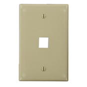 QuickPort Midsize Wallplate, Single Gang, 1-Port, Ivory