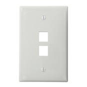 QuickPort Midsize Wallplate, Single Gang, 2-Port, White