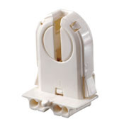 Medium Base, T8-T12 Bi-Pin, Linear Fluorescent Lampholder, White