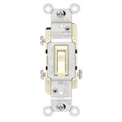 15 Amp, 120 Volt, Toggle Co/Alr 3-Way AC Quiet Switch, Residential Grade, Grounding, Ivory