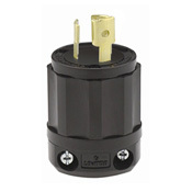 15 Amp, 277 Volt, NEMA L7-15P, 2P, 3W, Locking Plug, Industrial Grade, Grounding, All Black - Black