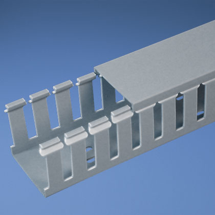 Slotted Duct, PVC,2.5X3X6FT,LGRY         