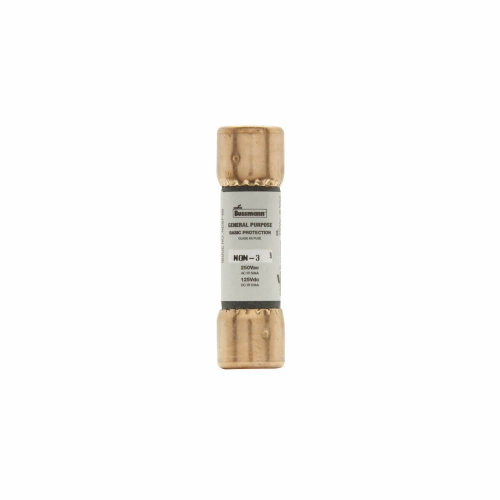 Eaton Bussmann series NON fuse, Supplemental one-time fuse, Non current limiting, Light duty circuit locations, 10 A, Class H, Non-indicating, Ferrule end x ferrule end, 50 kAIC at 250 Vac,50 kAIC at 125 Vdc, Standard, 10, 250 V, 125 Vdc