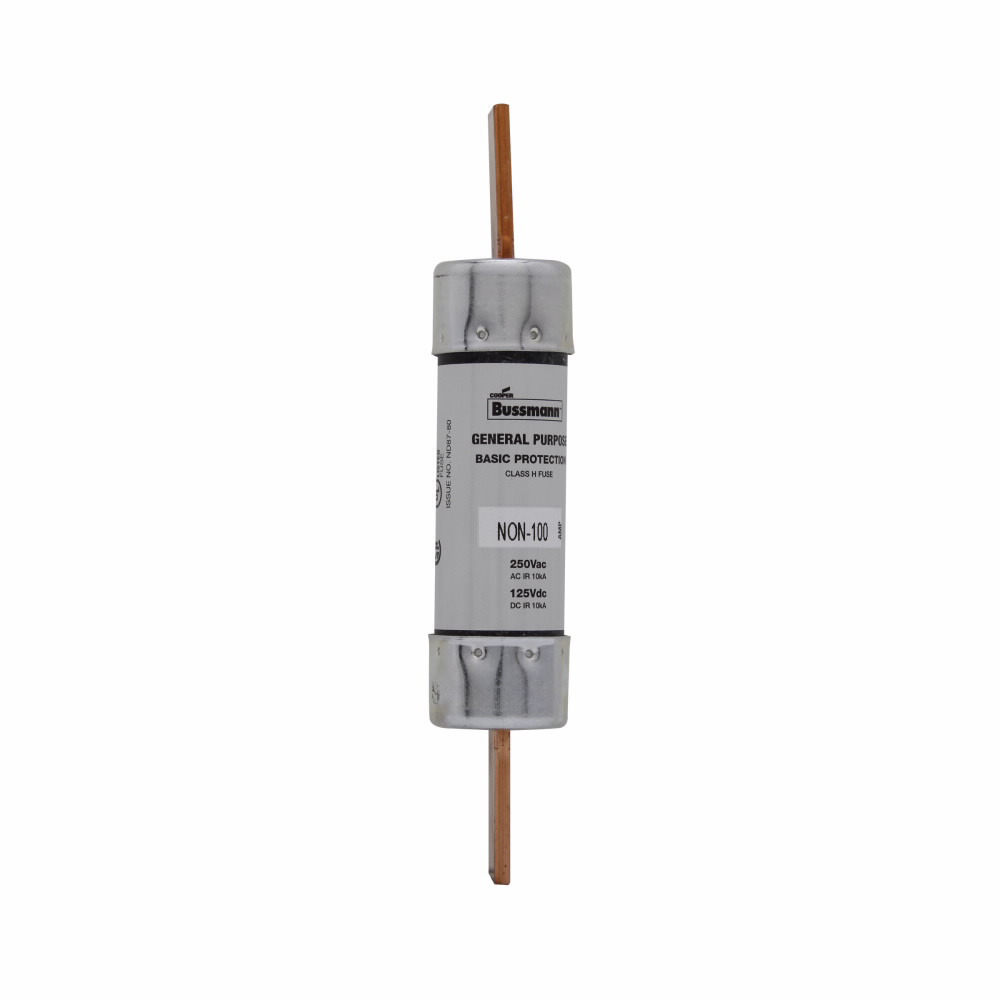 Eaton Bussmann series NON fuse, Supplemental one-time fuse, Non current limiting, Light duty circuit locations, 80 A, Class H, Non-indicating, Blade end x blade end, 10 kAIC at 250 Vac,50 kAIC at 125 Vdc, Standard, 5, 250 V, 125 Vdc
