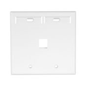 QuickPort Wallplate with ID window, dual gang, 1-port, white