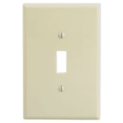 1-Gang Toggle Device Switch Wallplate, Oversized, Thermoset, Device Mount, Ivory