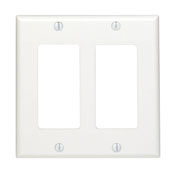 2-Gang Decora/GFCI Device Decora Wallplate, Standard Size, Thermoset, Device Mount, White