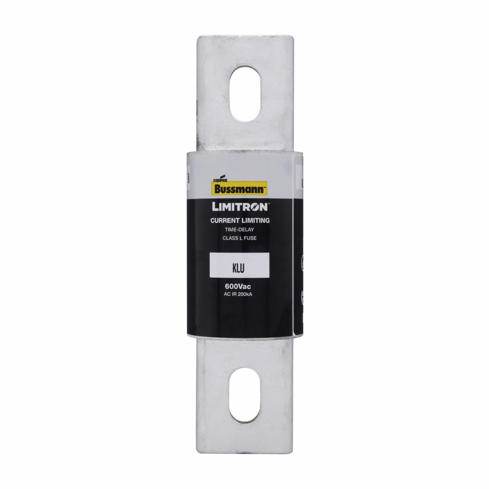 Eaton Bussmann series KLU fuse, LIMITRON Fast-acting fuse, 800 A, Class L, Non-indicating, Bolted blade end x bolted blade end, 5 sec at 500%, 200 kAIC at 600 Vac, Bolt, Standard, 1, 600 V