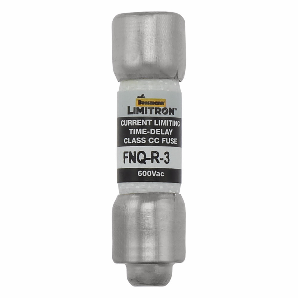 Eaton Bussmann series FNQ-R fuse, 3 A, Class CC, Non-indicating, Ferrule end x ferrule end, 12 sec at 200%, 200 kAIC, Melamine tube, Standard, 600 V