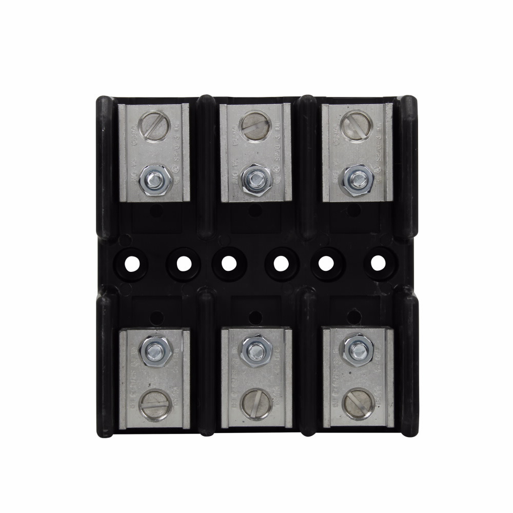 Eaton Bussmann series Class T modular fuse block, 600 Vac, 600 Vdc, 61-100A, Box lug, Three-pole
