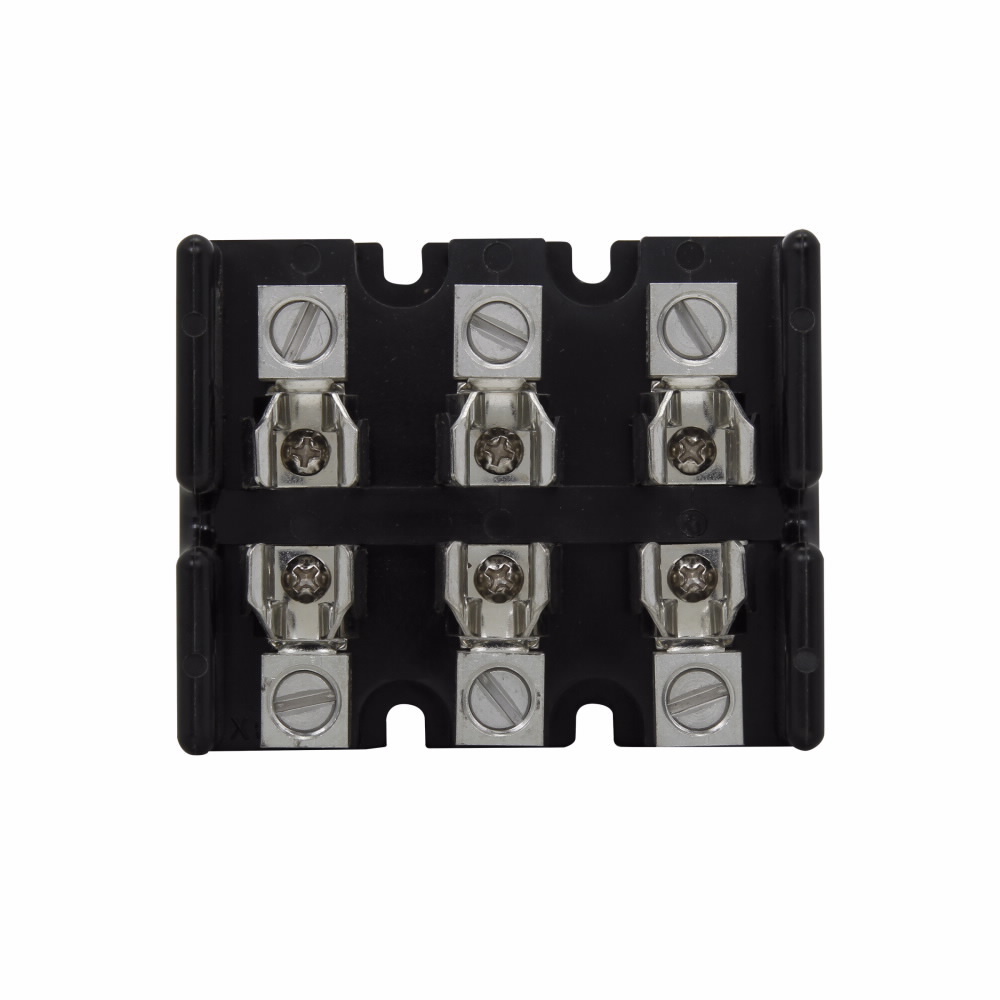 Eaton Bussmann series Class T modular fuse block, CR, 300 Vac/Vdc or Less Control Systems, 300 Vac/Vdc or Less Individual Control Circuits, 31-60 A, Two-pole, Class T, 200 kA, Box lug, 200 kAIC, Glass polyester, 300 Vac/dc, #2 AWG Cu/Al