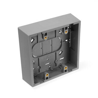 Surface Mount Backbox, Dual Gang, Grey, Box Depth Is 1.45 Inches