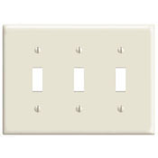 3-Gang Toggle Switch Wallplate, Midway Size, Ivory