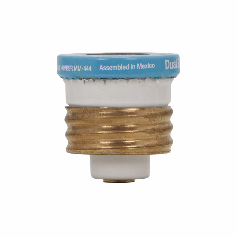 Eaton Bussmann series Type T plug fuse, plug fuse, time delay, heavy duty, 5 A, 125 Vac, 10 kAIC (RMS Symmetrical) interrupt rating, 10 kA short circuit rating, threaded mount, duel element, plastic body, brass thread, edison base