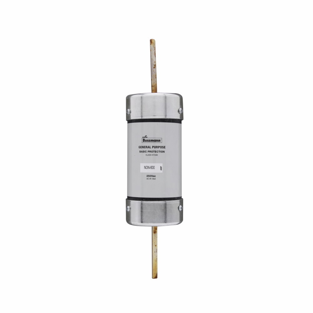 Eaton Bussmann series NON fuse, Supplemental one-time fuse, Non current limiting, Light duty circuit locations, 600 A, Class H, Non-indicating, Blade end x blade end, 10 kAIC at 250 Vac, Standard, 1, 250 V